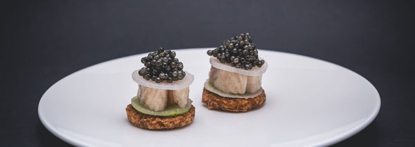 Potato rosti with smoked eel and caviar