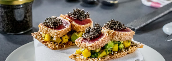 Tuna teriyaki with caviar